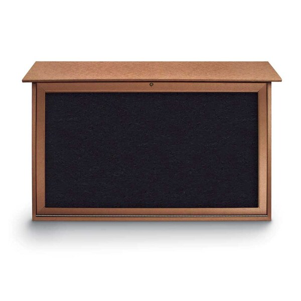 Indoor Enclosed Combo Board, 42"x32", Bronze Frame/White Porc & Surf